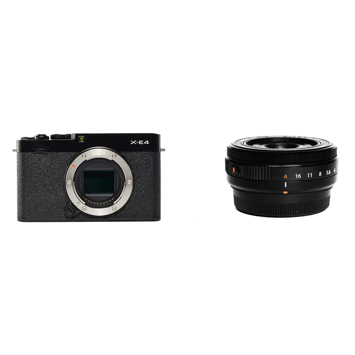 X-E4・標準単焦点レンズ　ザック取付セット（撮影ガイド付き）